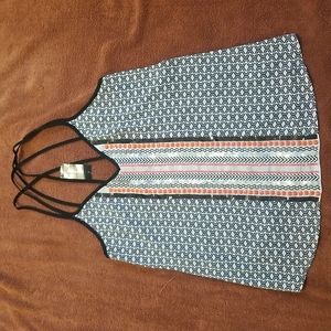NWT Express sequins tank top with straps,  size SX. Black and white.